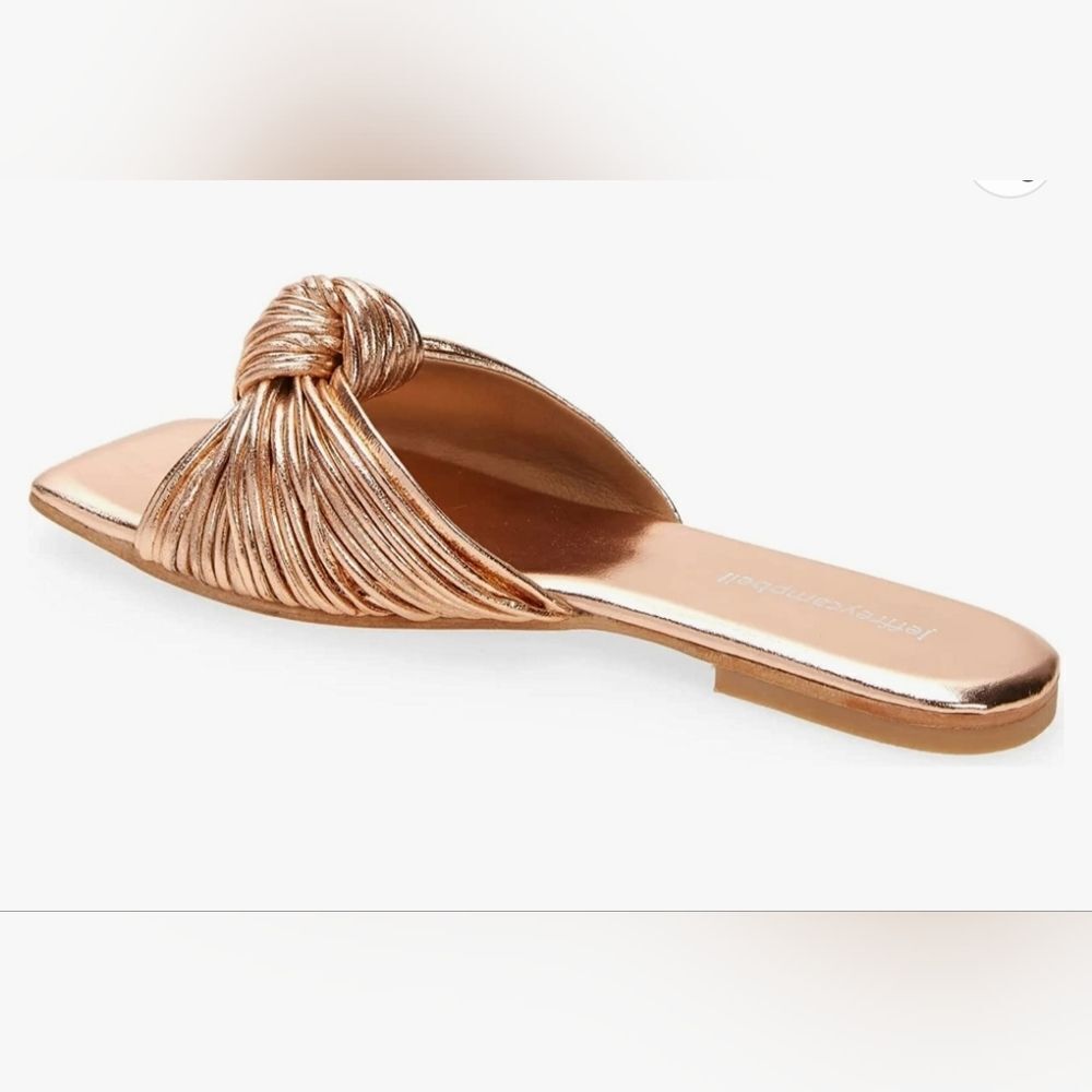 New Jeffrey Campbell Knaughty-3 Black Knotted Slip-On Flat Slide Mule Sandle 7